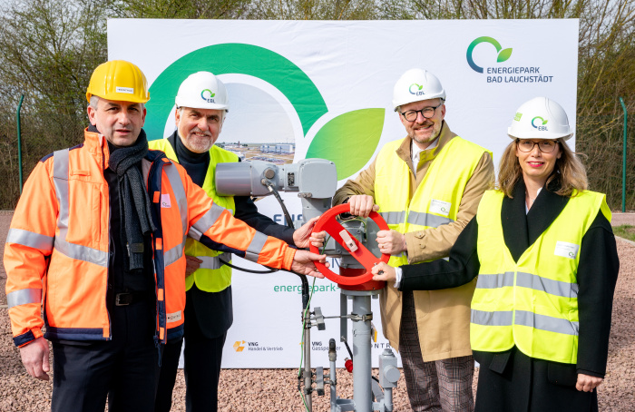 Feierliche Inbetriebnahme von Transportleitung im Energiepark Bad Lauchstädt durch ONTRAS