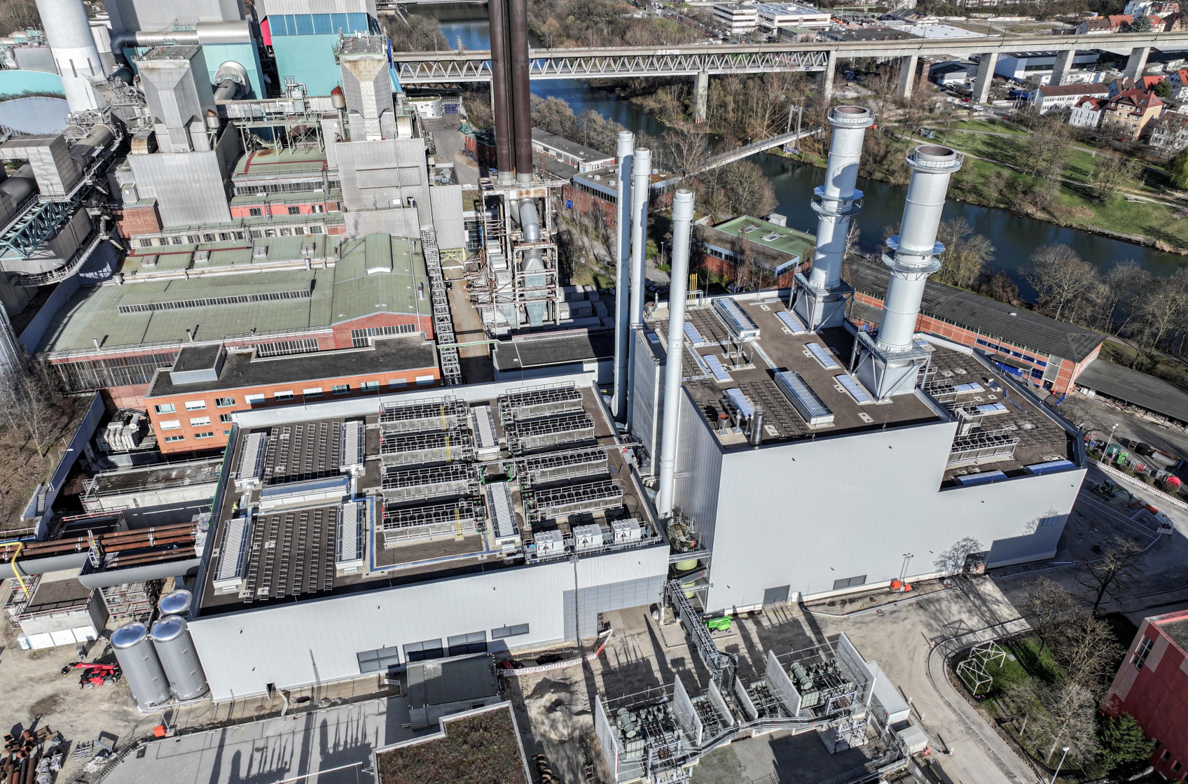 Das neue H2-ready Fuel-Switch Kraftwerk der EnBW in Stuttgart-Münster